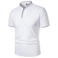 thumbnail image 4 of Mens Casual Shirts Classic Short Sleeve T-Shirts Button Down Cotton Tops Fashion Color Block Loose Fit Blouses, 4 of 5