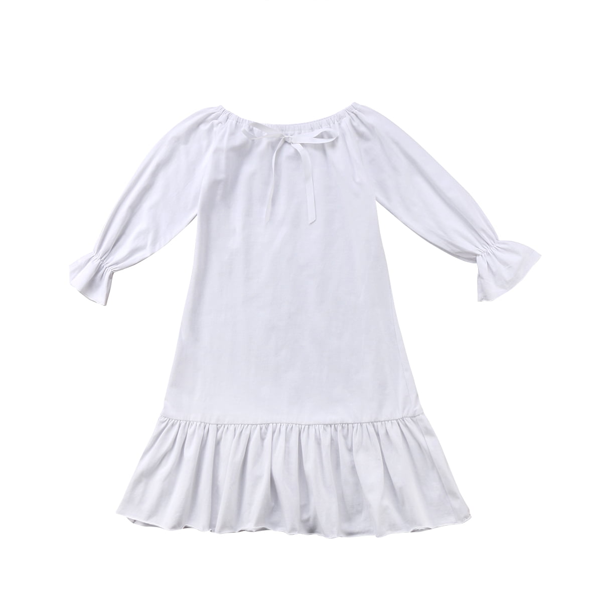 Coralup Toddler Little Girls Causal Long Sleeve Ruffle Light Hoodie Sweatshirt Dress 