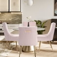 thumbnail image 6 of Foredo Velvet Dining Chair Set of 2, Upholstered Modern Dining Chair with Gold Legs,Side Chair for Dining Room Living Room, Pink, Tufted Back, 6 of 8