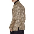 thumbnail image 5 of INSPIRE CHIC Men's Party Blazer Animal Print Notched Lapel Lightweight Suit Jacket L Brown, 5 of 8