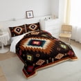 thumbnail image 4 of Feelyou Vintage Bohemian Aztec Bedding Comforter Set, Black Brown Tribal Square Twin Comforter Sets, Hippie Mandala Fashion Reversible Bedding Set, Breathable Home Decor, 2-Piece, 4 of 9