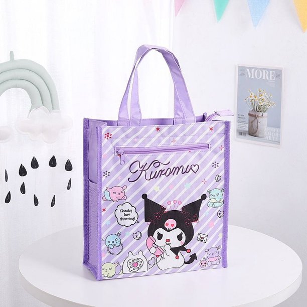 Bolsa de tutorial de Sanrio, bolsa de arte kulomi para estudiantes y niñas, tela Oxford de gran capacidad, tutorial de aprendizaje para niños a mano