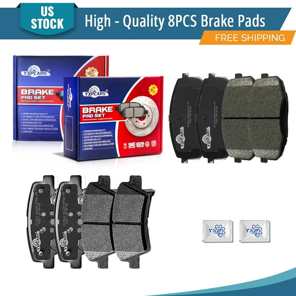 YXPCARS 8PCS Ceramic Brake Pads for Kia Soul 2014-2019 All Trim Levels, Front & Rear(D1397 D1544)