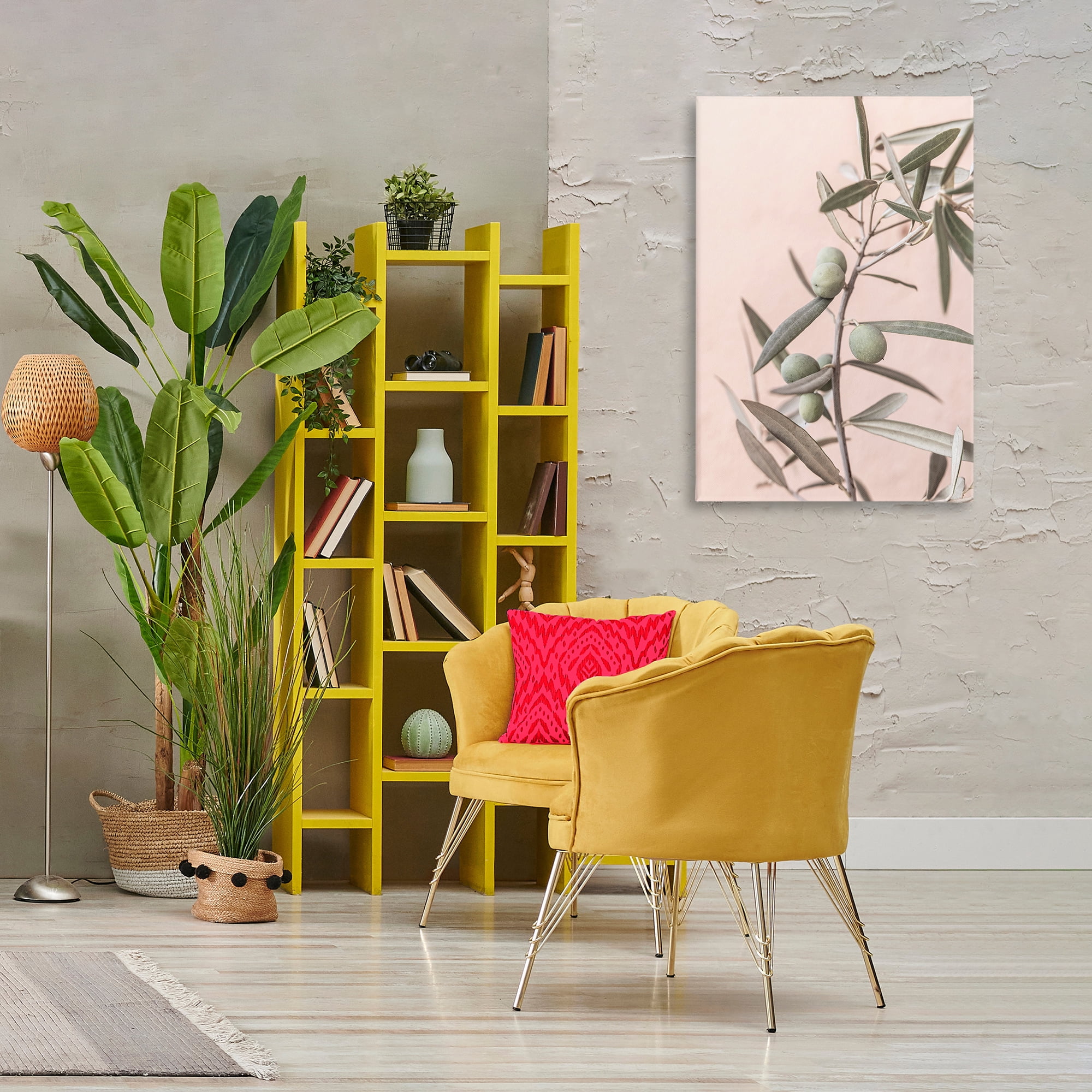 Stupell Industries Spanish Olive Branch Plants & Flowers Painting Wrapped Canvas Art Print Wall Art, 24 x 36