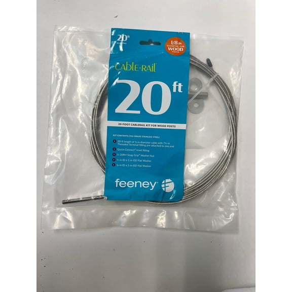 Feeney CR-6320-PKG Cable Rail Assemblies for Wood, 1/8, 20'