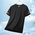 thumbnail image 4 of Ceisia Men's Short Sleeve Performance T-Shirt Solid Color Athletic Outdoor Running Gym Top Moisture Wicking Quick Dry Crewneck Gifts for Father Black L, 4 of 5