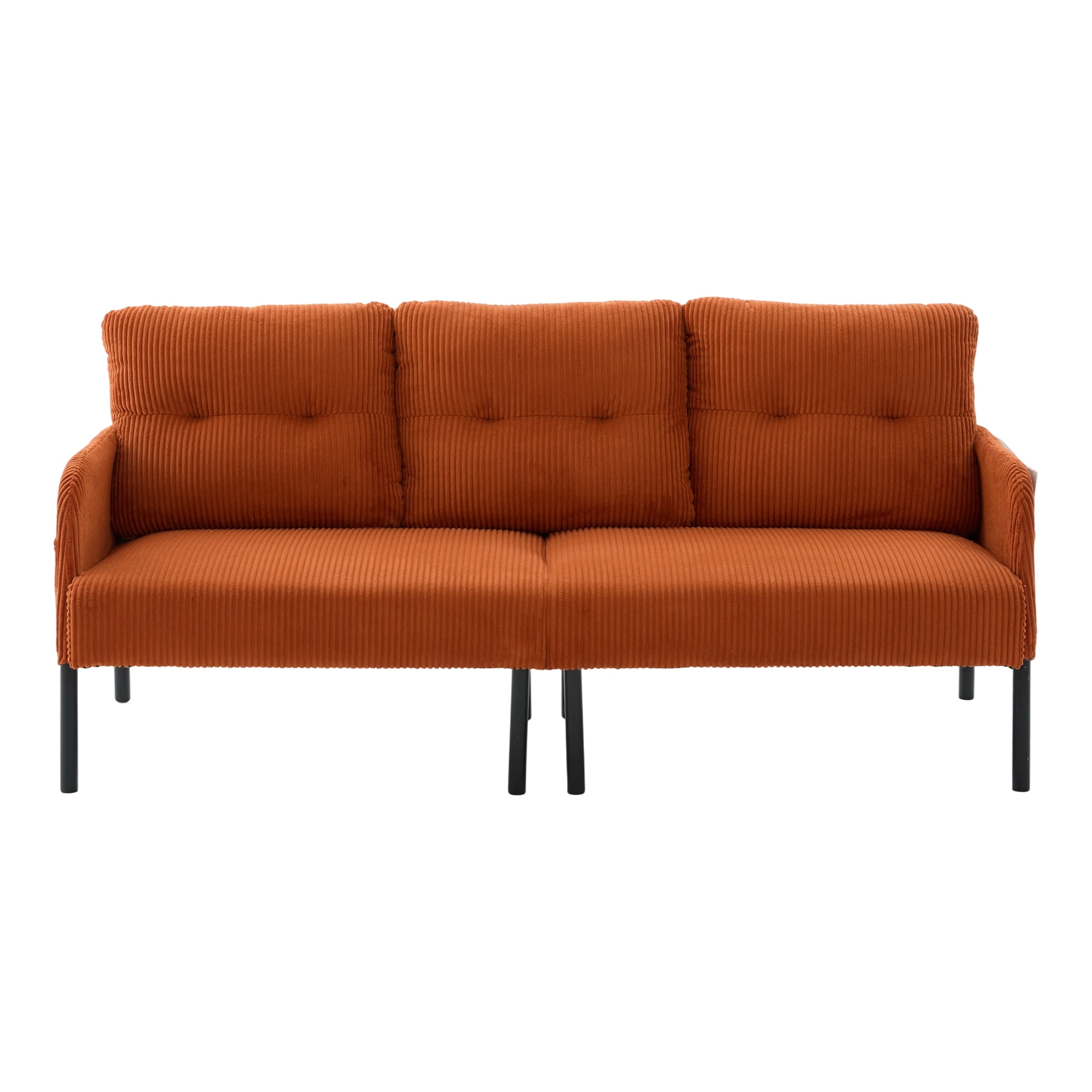 Jopath Oversized Loveseat, Double-Seater Sofa Cozy Bedroom Sofa with Metal Legs and Side Pockets for Living Room Bedroom Dorm Apartment Orange