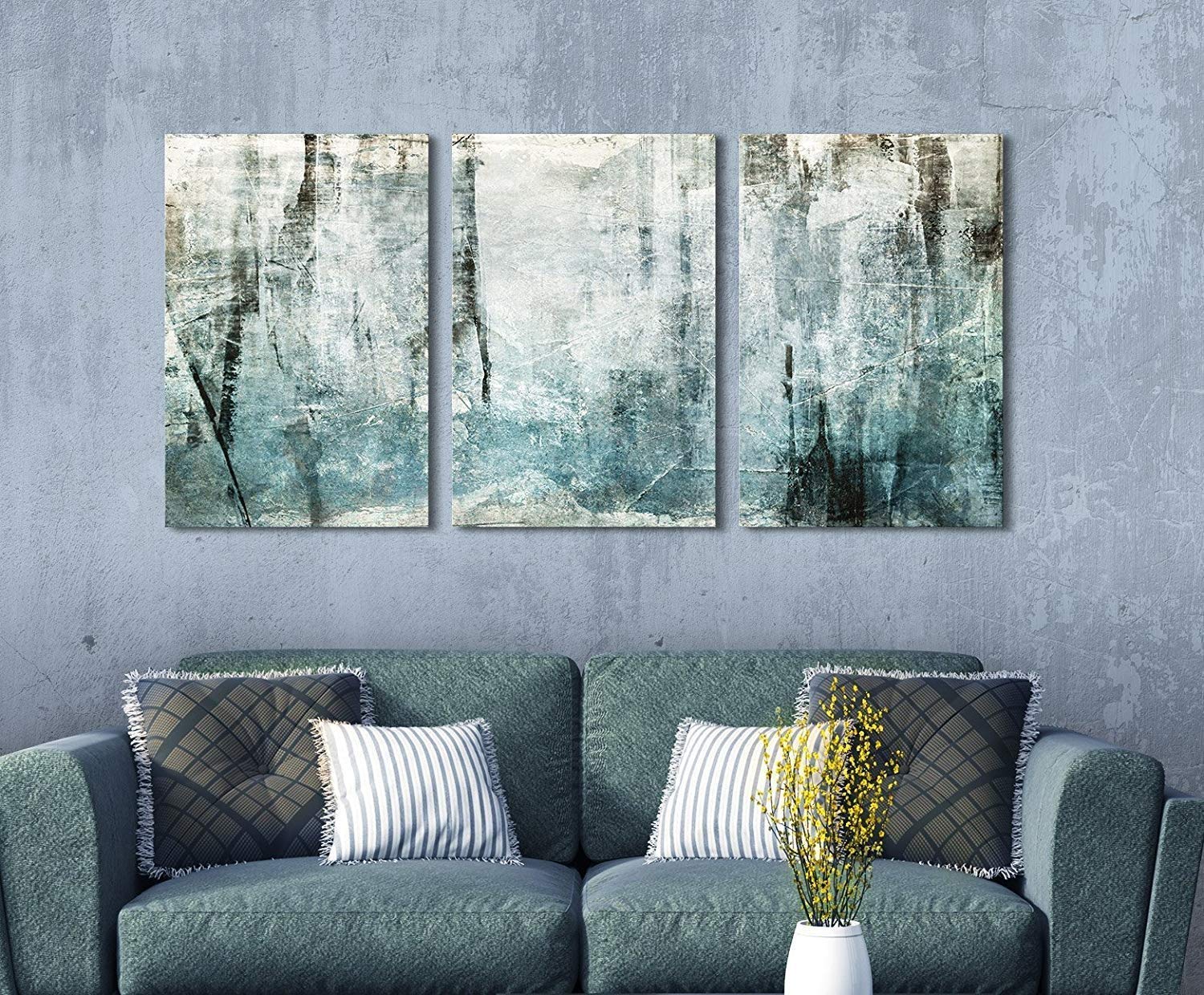 wall26 3 Panel Canvas Wall Art Abstract Grunge Color Compositon
