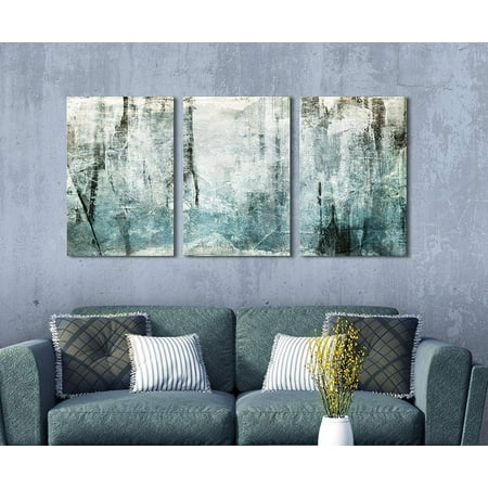 wall26 3 Panel Canvas Wall Art - Abstract Grunge Color Compositon - Giclee Print Gallery Wrap Modern Home Decor Ready to Hang - 24