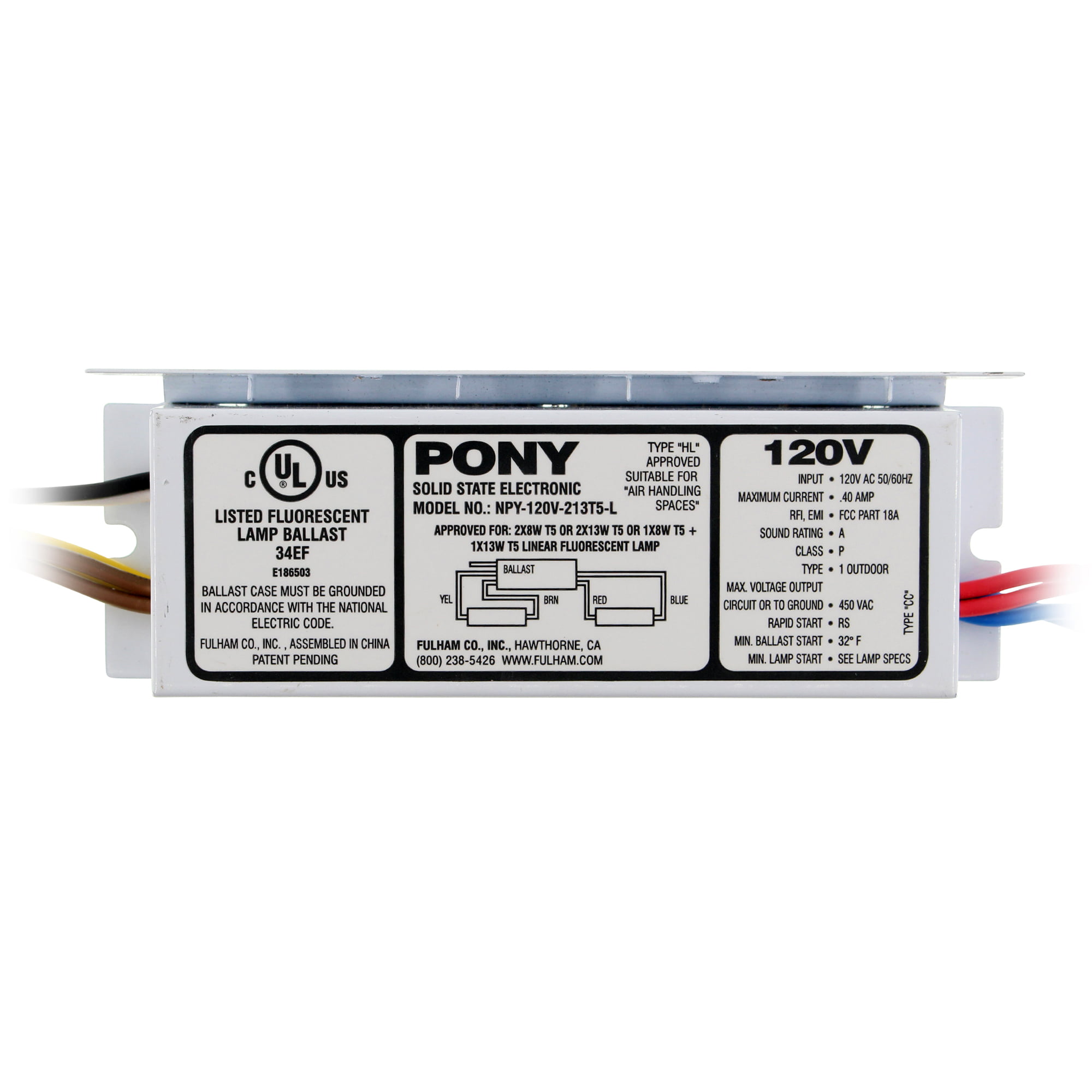 120V 2 New fulham NPY-120-221-LT5 PONY SOLID STATE ELECTRONIC BALLASTS 