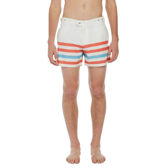 Solid & Striped The Kennedy Men's Swimsuit, Cream Coral Blue, XXL