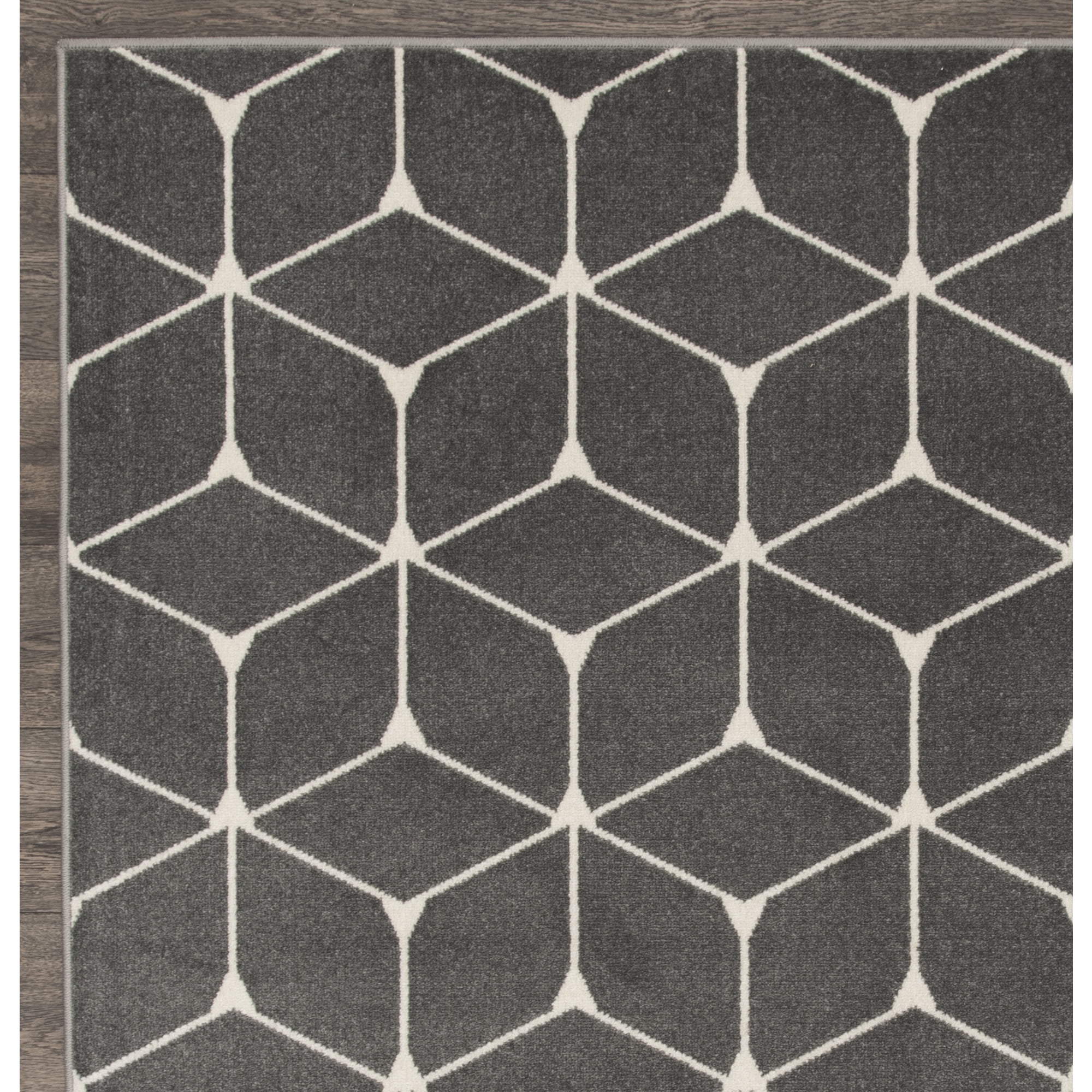 Loomaknoti Terrace Tropic Shamid 3' x 5' Geometric Indoor/Outdoor Accent Rug , Gray/White