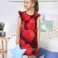 thumbnail image 4 of Fotbe Strawberry Red Vestido de Dormir para Niñas de 3 a 10 Años, Mangas Cortas, Estilo Princesa, Pijama Camisón con Mangas Voladas-Large, 4 of 6
