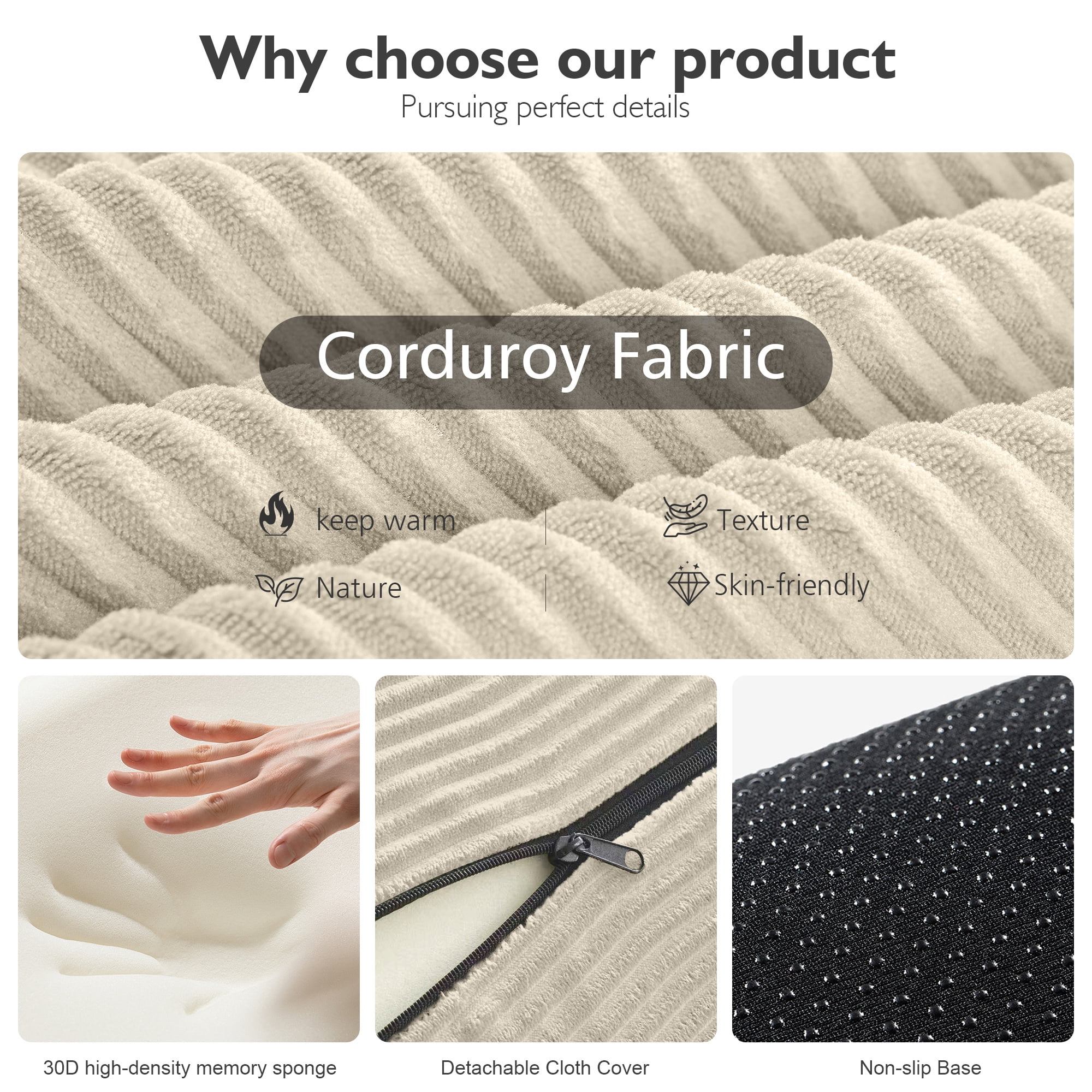 59in Convertible Sofa Bed Corduroy Boneless Couch Bed Foldable Sofa Bed Pull Out Bed Futon Sleeper Sofa No Assembly