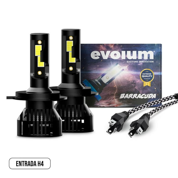 Luces Led para Auto - EVOLUM - Modelo Barracuda 11,000 lúmenes - Resistencia al Agua - Haz de luz Perfecto (H4)