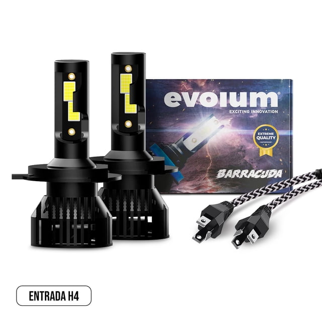 Luces Led para Auto - EVOLUM - Modelo Barracuda 11,000 lúmenes - Resistencia al Agua - Haz de luz Perfecto (H4)