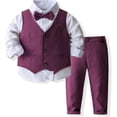 thumbnail image 3 of Ropa de vestir para niño pequeño, traje de Navidad para niños, traje formal, camisa y pantalones, conjuntos con pajarita, 3 of 5