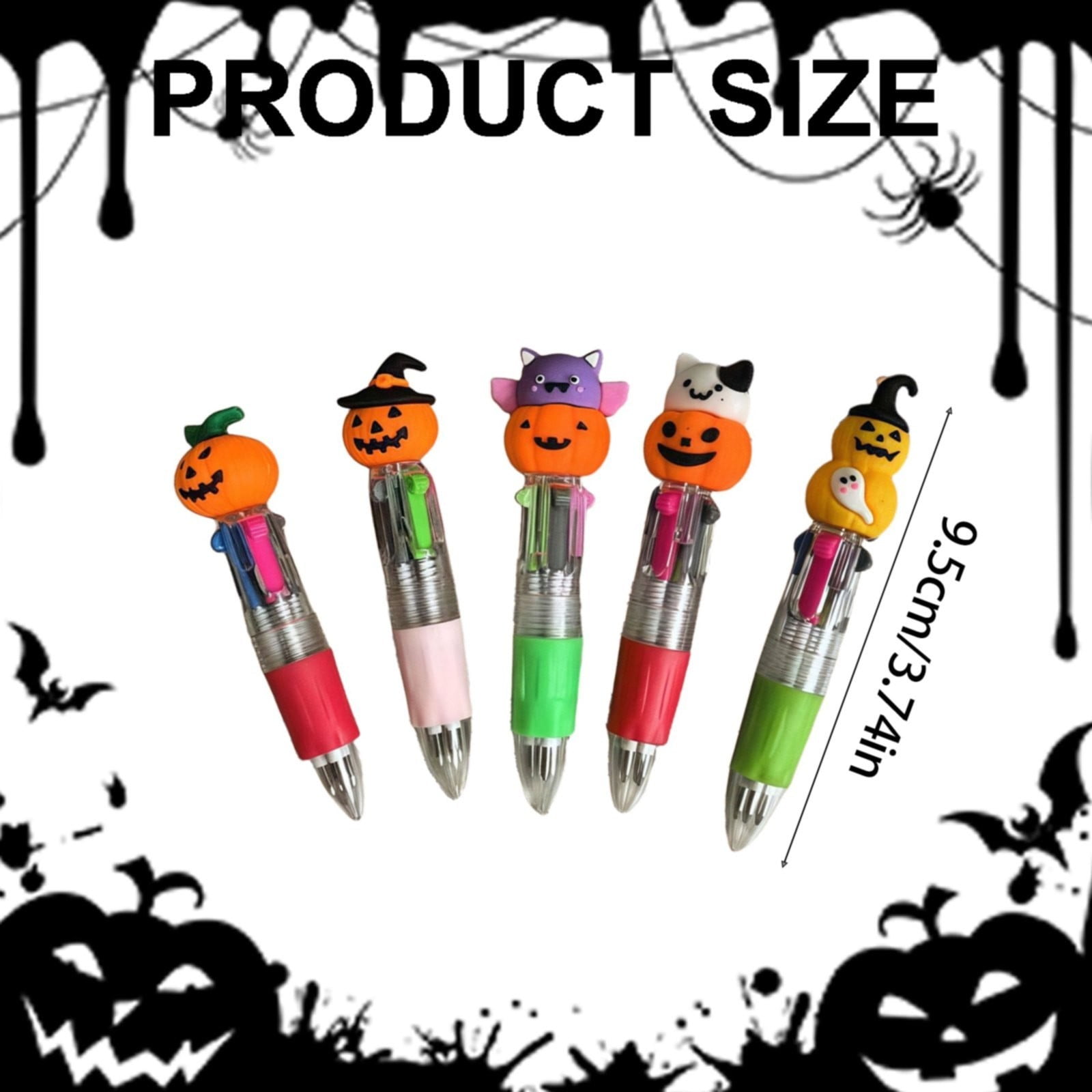 Clearance Pen under $15,40PCS The Cute And Portable Four Color Halloween Pumpkin Ballpoint Pen 1ML