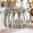thumbnail image 3 of Led Pumpkin Lantern, Clear Glass Festive Decoration, Home Garden Holiday Ornament, 3 of 3