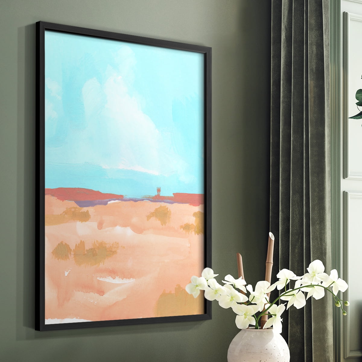 Wide Open Spaces II Framed Print in Black Solid Wood 16 x 20 Framed Print