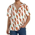 thumbnail image 3 of Honeii 's Carrot for men's short-sleeved button-up collared shirt featuring a pocket, perfect for beach vacations, and travel adventures., 3 of 5