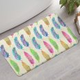 thumbnail image 2 of Yellow Boho Tribal Feathers Pattern Bathroom Rugs Mat,Non Slip Microfiber Bathroom Rug,Rubber Backing,Soft Bathroom Mats for Bathroom Floor,Tub and Shower,17x30in(43x75cm), 2 of 5