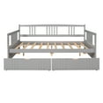 thumbnail image 3 of Full Size Daybed with 2 Storage Drawers, Solid Wood Bed Frame with Safety Rails, Dual-use Sturdy Full Bed for Living Room, Guest Room, Children Room, No Box Spring Required, Gray, 3 of 7