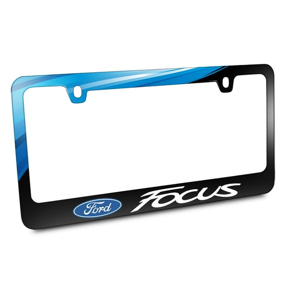 Ford Logo Focus Black Metal License Plate Frame