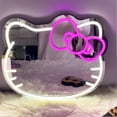 thumbnail image 3 of Hello Kit Neon Sign Mirror 18.1" x 16.1" Anime Cat Neon Mirror Makeup Wall Mirror with Dimmable Kawaii Cat Vanity Mirror for Bedroom,Game Room,Kids Birthday Xmas Easter Gift, 3 of 9