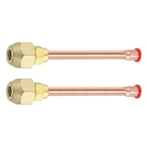2Pcs Brass Pipe Fittings, 1/4"SAE x 1/4" OD Flare Adapter with Copper Tube