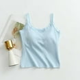 thumbnail image 2 of hotojiny Women Lace Camisole Top Cute Sleeveless Scoop Neck Cami Shirt Ribbed Knit Workout Yoga Basic Padded Sleepwear, 2 of 7