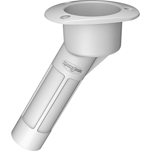 

Mate Series Plastic 30° Rod & Cup Holder - Open - Oval Top - White