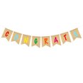 thumbnail image 1 of 1Pc Creative Graduation Party Linen Hanging Bunting Forked Tail Banner Decor, 1 of 8