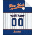 thumbnail image 5 of Custom Baseball City Plush Throw Blanket Personalized Any Name and Number for Men Women Youth Gift, 5 of 6