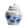 thumbnail image 4 of tarro de jengibre Tarro de jengibre de azul y blanca, tarro de almacenamiento, florero decorativo, 4 of 7