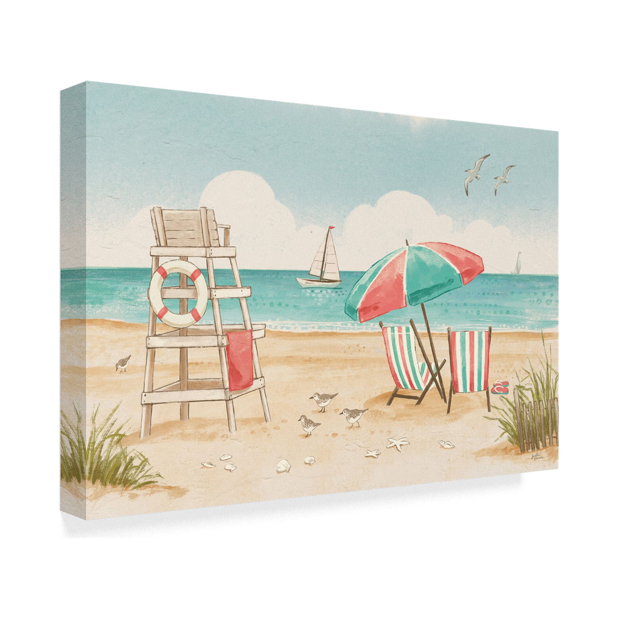 Trademark Fine Art 'Beach Time I' Canvas Art by Janelle Penner
