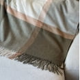 thumbnail image 4 of Stp Goods Scottish Plaid Wool Throw Blanket with Fringe 74.8x55.1" (190x140 cm) Tartan Throw Wrap Wool Blanket for Couch Sofa or Bed 100% Wool Throw, Khaki and Cream, 4 of 6