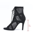 thumbnail image 5 of Womens High Heeled Sandals Peep Toe Ankle Boots Summer Mesh Stiletto Heels Lace up Back Zipper Booties Black Size 6, 5 of 8