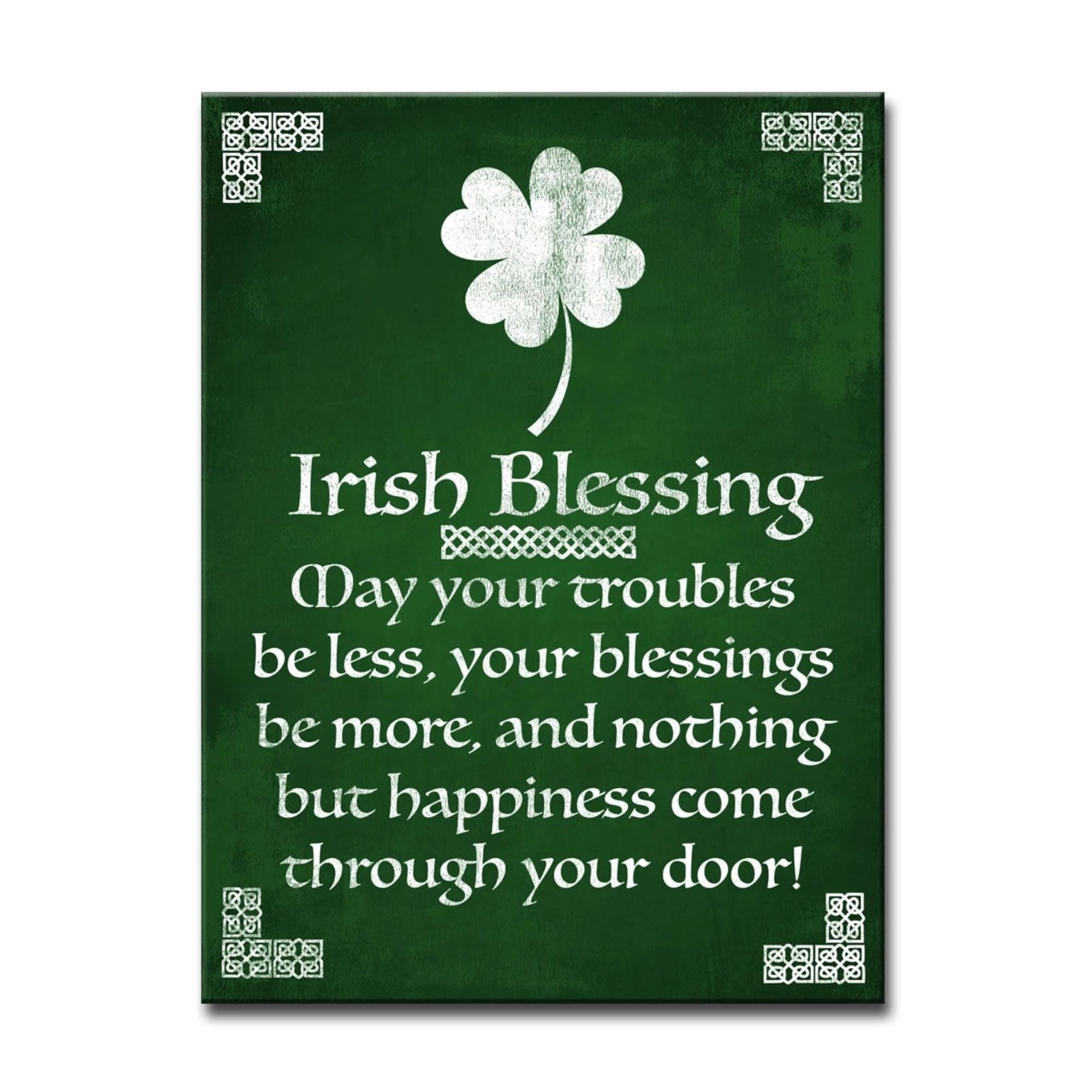 Green and White Irish Blessing St. Patrick's Day Cotton Wall Art 
