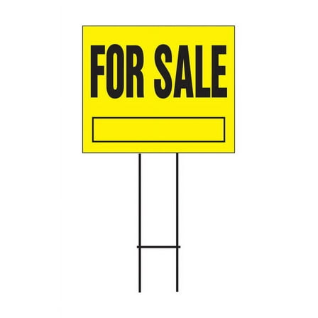 Hy-Ko Corrugated Plastic Lawn Sign With Mounting Bracket Black 20" X 24" Case of 5