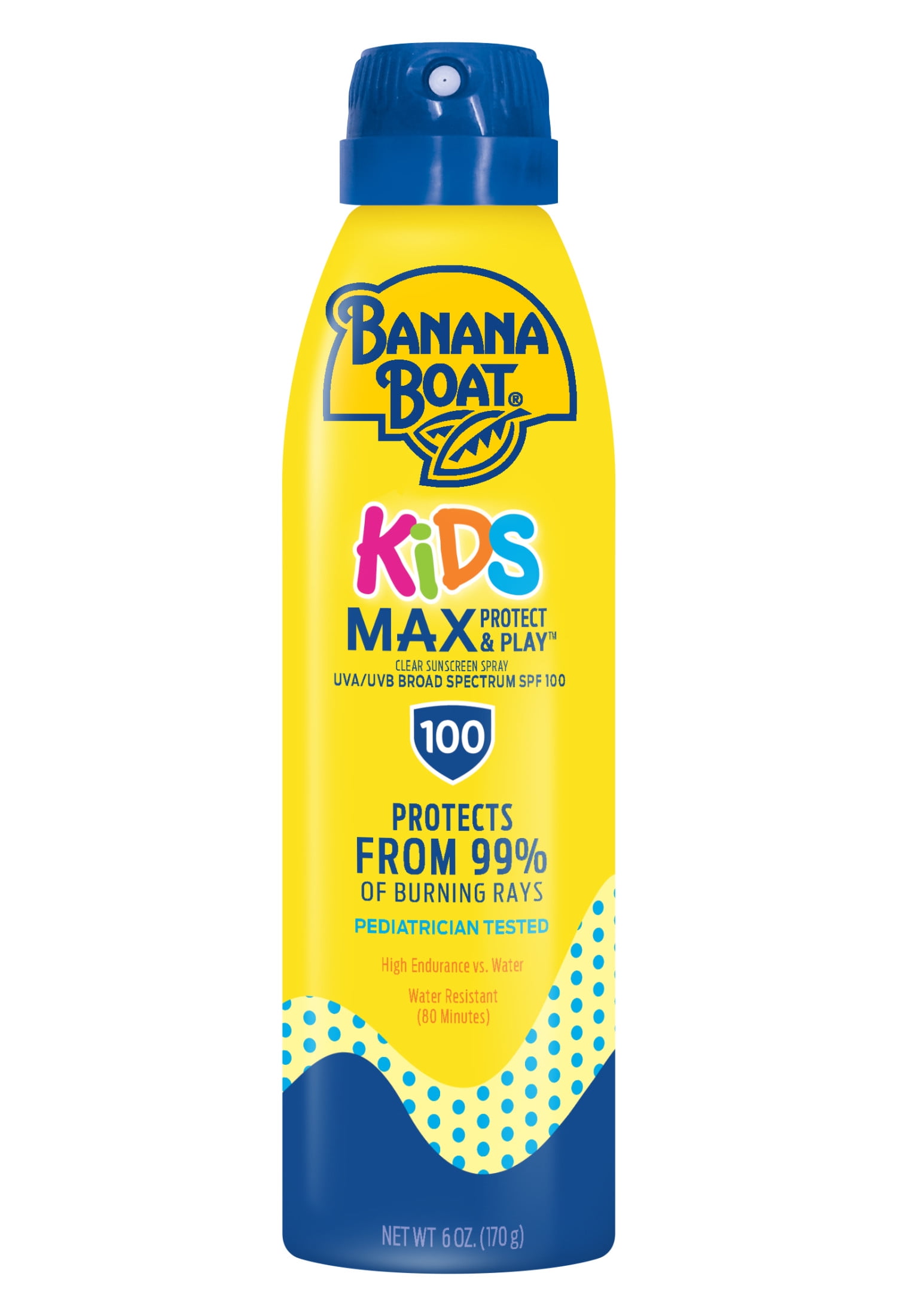 Banana Boat Kids Max Protect & Play Sunscreen Spray SPF 100, Kids Sunscreen Spray, Sunblock, 6 oz