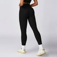 thumbnail image 4 of Pantalones de Yoga acanalados para mujer, mallas deportivas de cintura alta con realce, mallas superelásticas para entrenamiento de gimnasio, pantalones para correr, 4 of 5