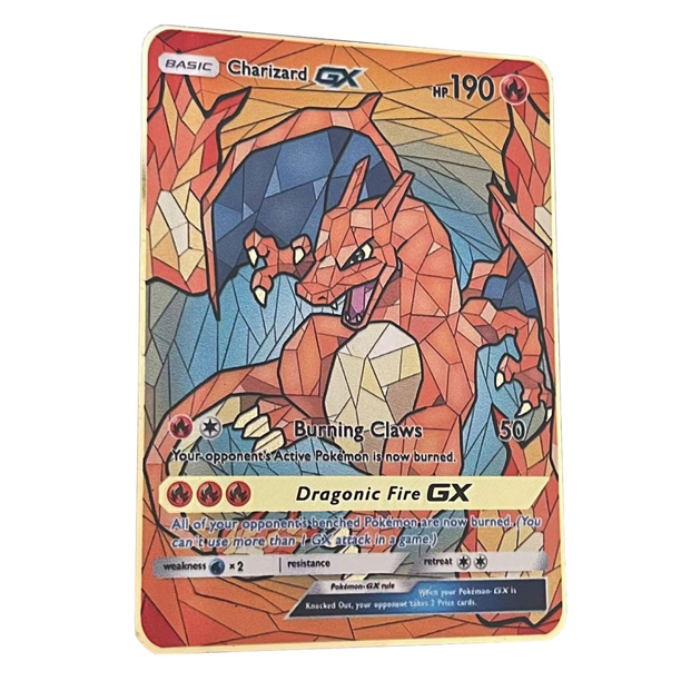 Diy Vmax Charizard Metal Card Self-Control Ptcg Collect Signature Trading Flash Card Anime Cartoon Gift