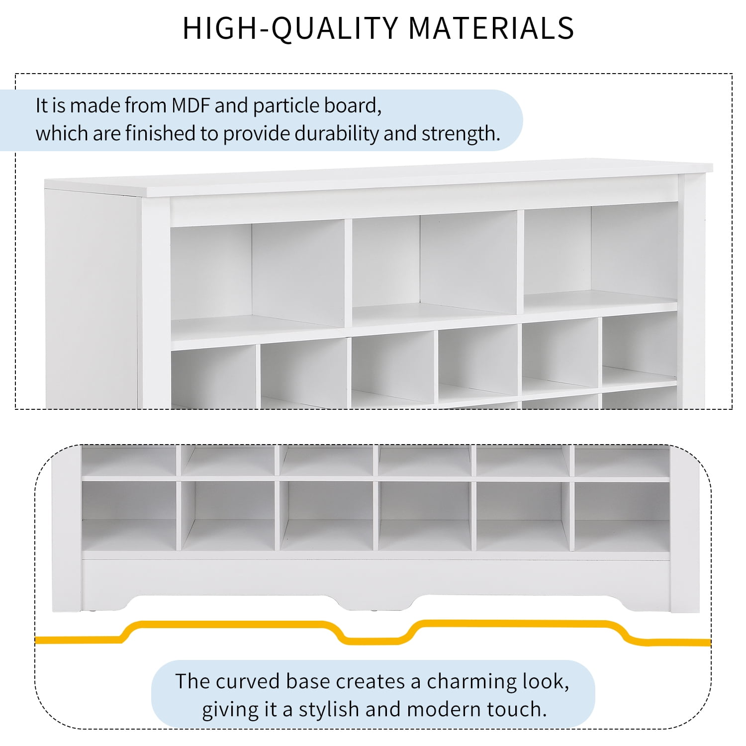 Shoe Storage Cabinet, Shoe Rack with 24 Cubbies, Freestanding Shoe Cubby Organizer for Entryway, Closet, Living Room