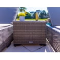 thumbnail image 5 of Sorrento 3-Piece Resin Wicker Outdoor Patio Furniture Chaise Lounge Set in Gray w/ Two Chaise Lounge Chairs and Side Table (Flat-Weave Gray Wicker, Polyester Light Gray), 5 of 7