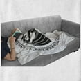 thumbnail image 6 of Celtic Dragon Soft Flannel Fleece Throw Blanket, Girded Creature Necks in Circle Tribal Motif Frame Print, Cozy Plush for Indoor and Outdoor Use, 70" x 90", Charcoal Grey and White, by Ambesonne, 6 of 6