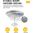 thumbnail image 2 of Round Table Cover 36-44 Inch, Waterproof Reusable Table Cloth Round Fitted Vinyl Tablecloth with Elastic Edged for Parties Outdoors, Gradient Marble Texture Abstract Art Line, 2 of 4