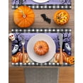 thumbnail image 3 of Halloween Placemats Set of 4 Grimace Pumpkin Place Mats Fall Placemat Trees Bat Candy Witch Hat Ghost Purple Table Mats for Dining Kitchen Table Holiday Dinner Party Home Decorations 13x19 Inch, 3 of 8
