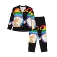 thumbnail image 1 of Fotbe Happy Pride Gnome Conjunto de Pijama de Manga Larga para Mujer con Estampado, Ropa de Dormir de 2 Piezas, Conjunto de Casa Suave y Cómodo con Bolsillos-XX-Large, 1 of 7