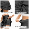 thumbnail image 2 of Women's Pleated Tennis Skirt Double Ruffle Golf Skirts for Women Skort with Pockets Tummy Control Athletic, 2 of 3
